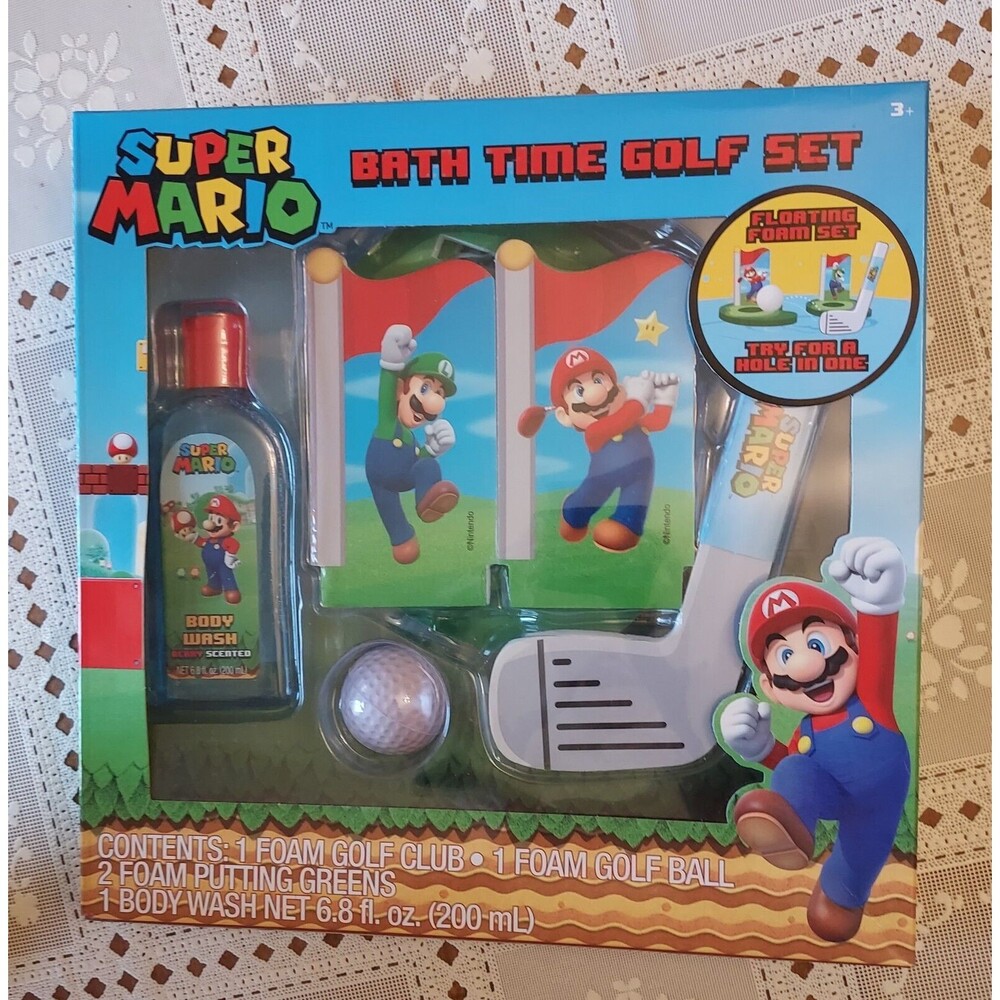 Nintendo Super Mario Kids Bath Time Golf Gift Set NEW